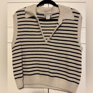 Sincerely Jules Women's V-Neck Striped Sweater - Black and Cream